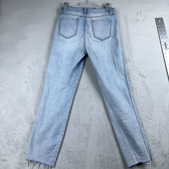 Rewash Jeans Womens Size W29 Slim Straight Distressed Light Wash Button Fly Blue - Picture 2 of 11